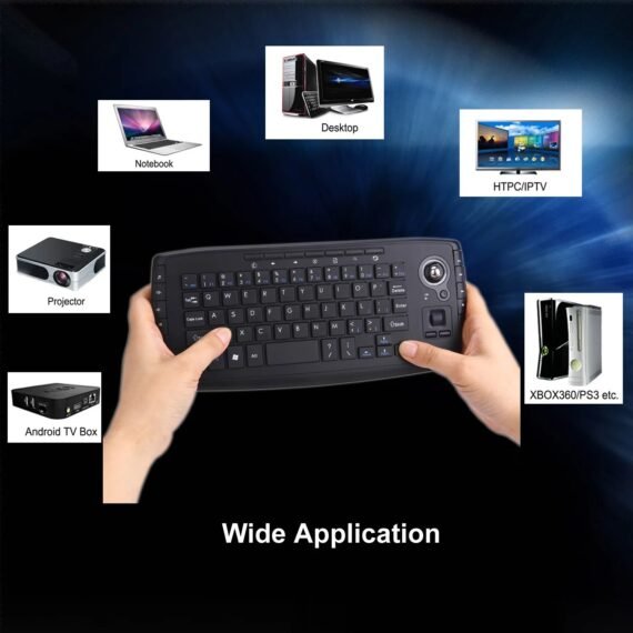 2.4G Wireless Keyboard with Trackball Keyboard For Smart TV Box Multi-Media Functional Air Mouse Keypad For Windows Android Mac