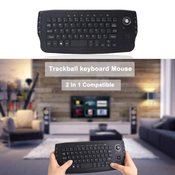 2.4G Wireless Keyboard with Trackball Keyboard For Smart TV Box Multi-Media Functional Air Mouse Keypad For Windows Android Mac