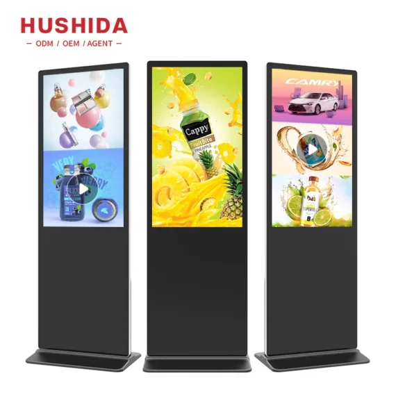 32 43 50 55 inch Indoor Cheap information kiosk restaurant indoor 4k tv smart portable lcd advertising digital signage with usb