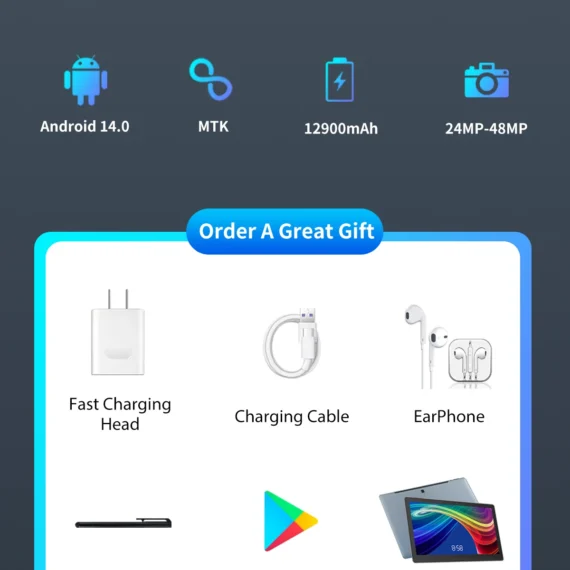 5G 2023 Global version Tablets 14 Inch 16GB Ram 1TB Rom 10500mAh 10 core Android 13.0 Wifi Dual SIM Card network Full screen