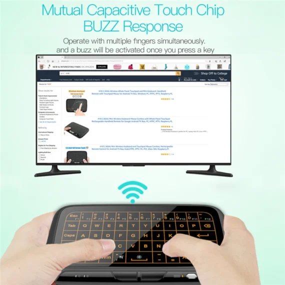 H18 2.4GHz Air Mouse Touchpad Backlight Wireless Keyboard Full Touch Screen Backlight Mini Wireless Keyboard for Android TV Box