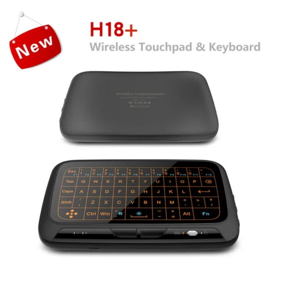 H18 2.4GHz Air Mouse Touchpad Backlight Wireless Keyboard Full Touch Screen Backlight Mini Wireless Keyboard for Android TV Box