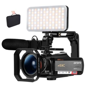 Video Camera 4K YouTube Church Live Streaming Facebook Ordro AC5 Camcorder Filmadora Professional Vlog Camera 12X Optical Zoom